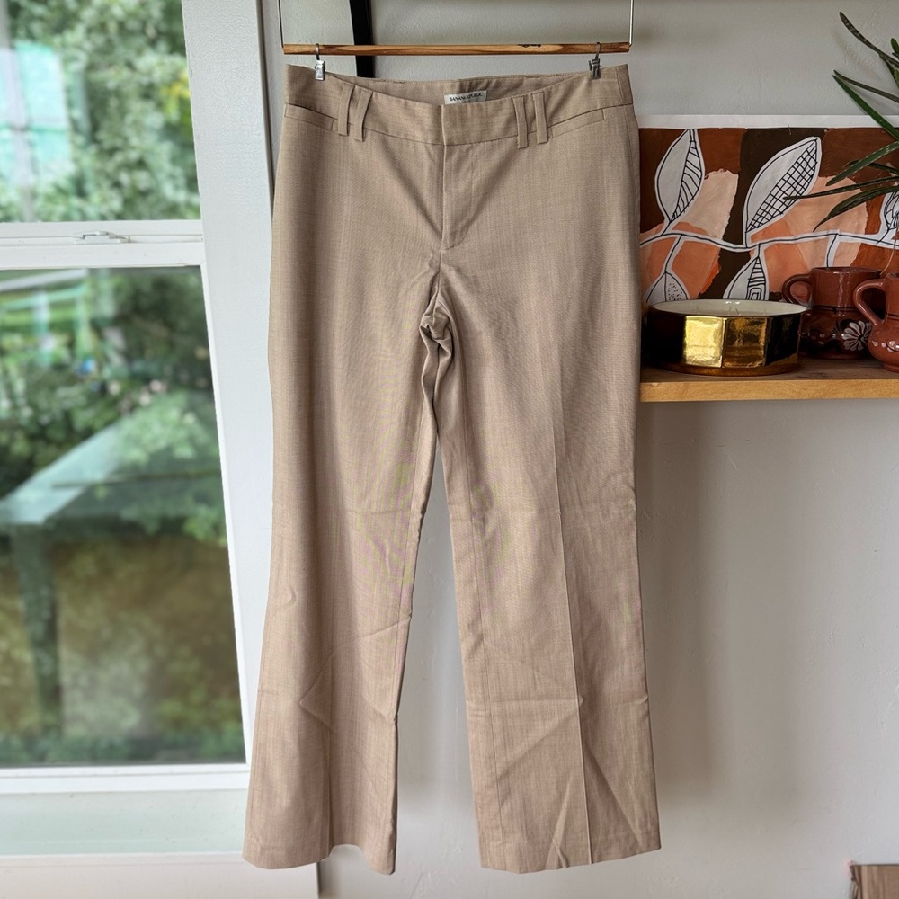 Banana Republic Tan All Season Wool Trousers Dress Pants Size 2 Short